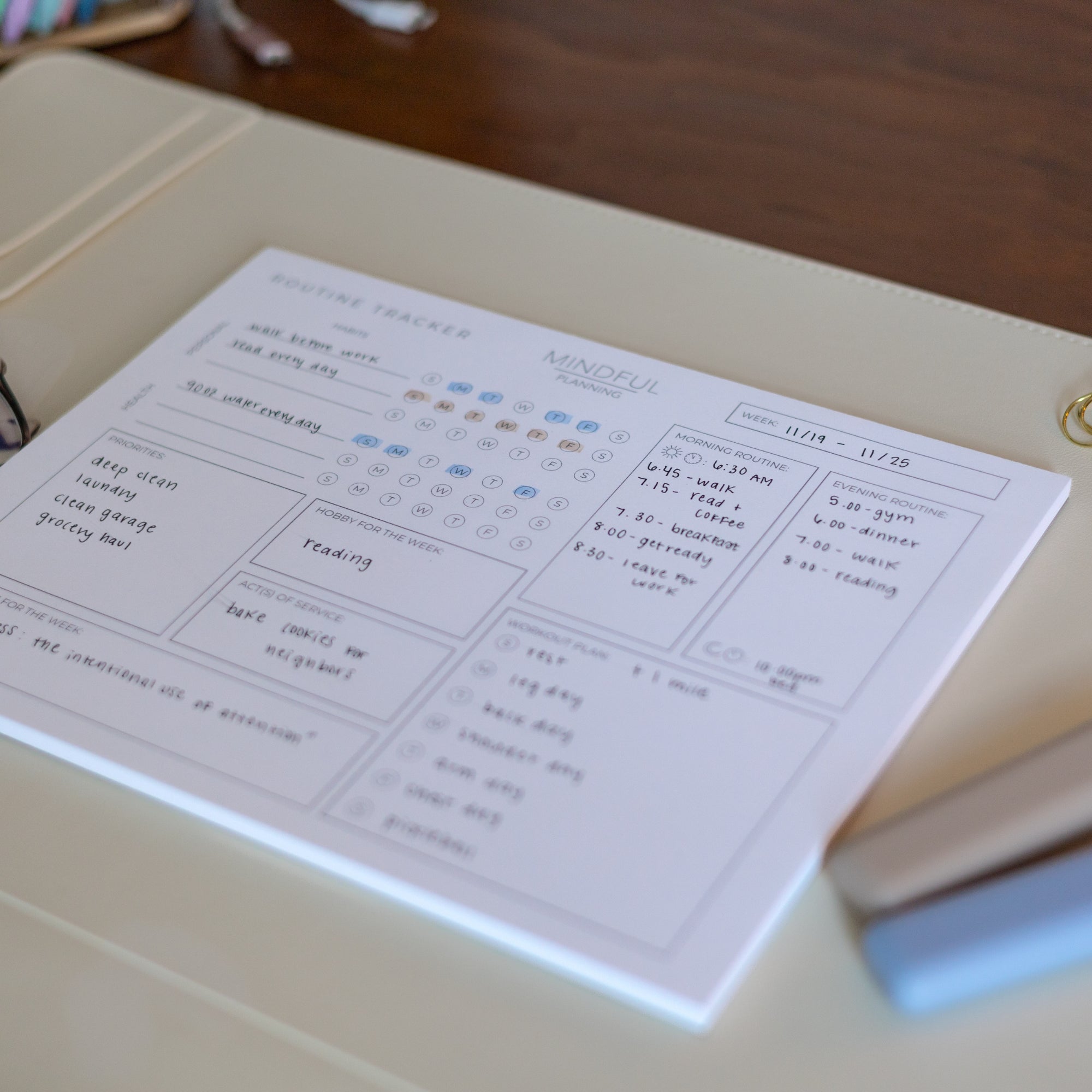 Daily Routine Tracking Progress File Routine Tracker – Mindful